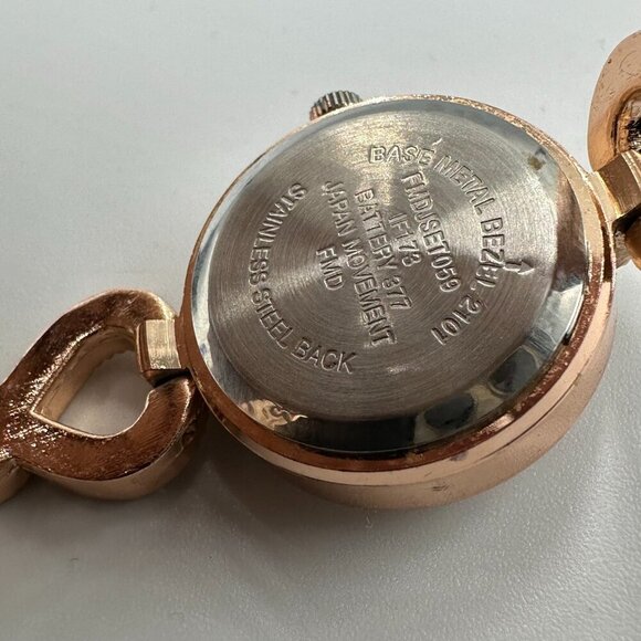 3/$30 Crystal Link Watch Women Rose Gold Tone Round Dial Working 7 in - Picture 6 of 14